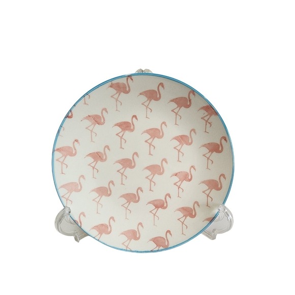 Pfaltzgraff Other - Pfaltzgraff Pad Print Pink Flamingo Flamingos Dessert Salad Plate 7.5" NOS